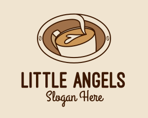 Caffeine - Latte Coffee Art logo design