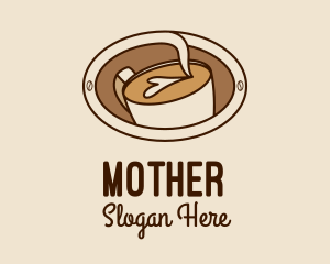 Caffeine - Latte Coffee Art logo design