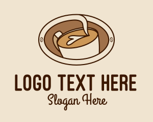 Coffee Machine - Latte Coffee Art logo design
