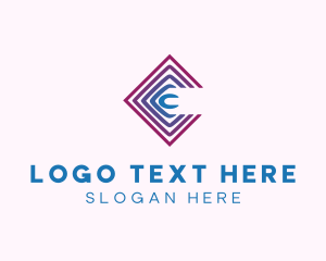 App - Diamond Maze Letter C logo design