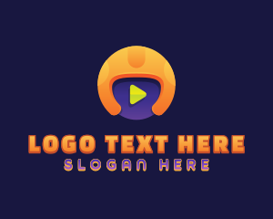 Vlogger - Helmet Media Player logo design