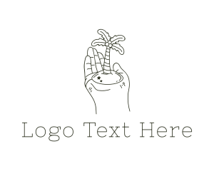 Vacation - Island Vacation Hand logo design
