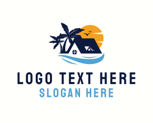 Home Cleaning - Tropical Beach House logo design