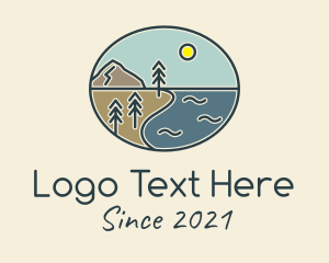 Woods - Lakeside Camp Scenery logo design