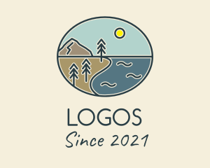 Seaside - Lakeside Camp Scenery logo design