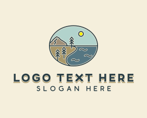 Mountain - Lakeside Camp Scenery logo design