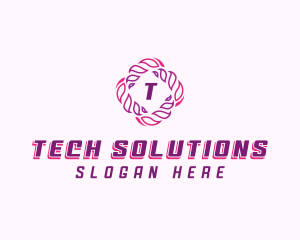 Solutions - Digital Swirl Vortex logo design