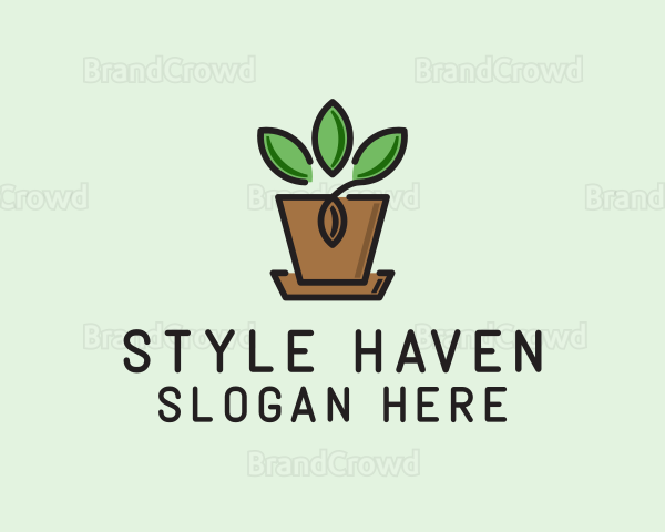 Garden Plant Pot Logo