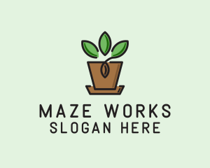 Garden Plant Pot  logo design