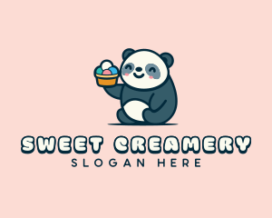 Creamery - Panda Gelato Creamery logo design