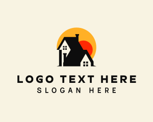 Real Estate - Roofing Town House logo design