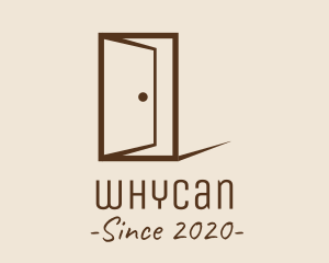 Open - Brown Wood Door logo design