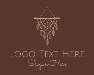 Fashion - Boho Leaf Macrame Tapestry logo design