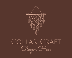 Boho Leaf Macrame Tapestry logo design