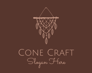 Boho Leaf Macrame Tapestry logo design