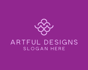 Wine Grapes Fruit logo design