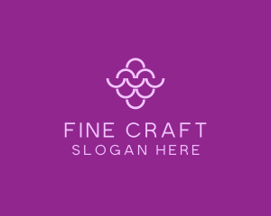 Wine Grapes Fruit logo design