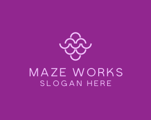 Wine Grapes Fruit logo design