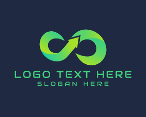 Green - Gradient Arrow Infinity logo design