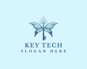 Ornament Butterfly Key  logo design