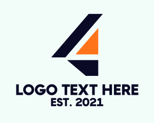 Modern - Modern Number 4 logo design