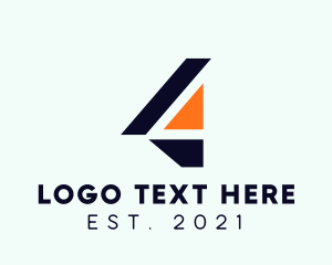 Digit - Architectural Structure Number 4 logo design