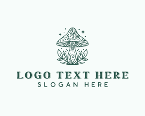 Psychedelic - Organic Mushroom Garden logo design