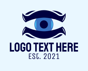 Surveillance - Blue Monster Eye logo design