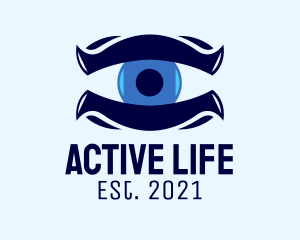 Vision - Blue Monster Eye logo design