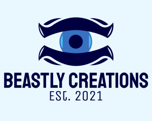 Blue Monster Eye  logo design