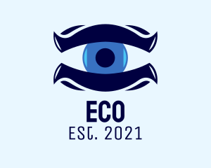 Contact Lens - Blue Monster Eye logo design