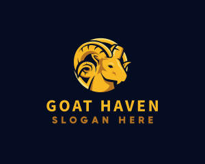 Goat - Ram Goat Horn logo design