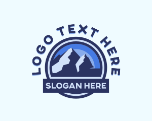 Hiker - Outdoor Mountain Summit logo design
