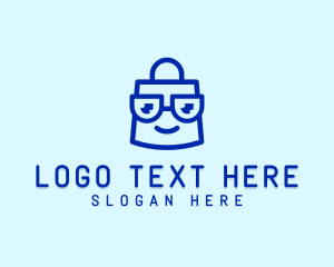 Online Shopping - Nerd Shopping Bag logo design