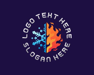 Fire Ice Temperature logo design