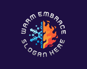 Fire Ice Temperature logo design