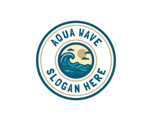 Beach Wave Surfing logo design