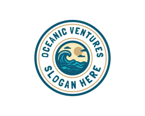 Beach Wave Surfing logo design