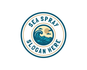 Beach Wave Surfing logo design