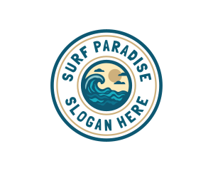 Beach Wave Surfing logo design