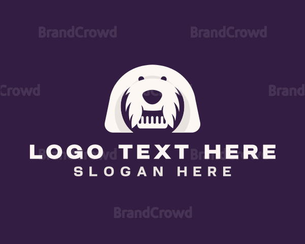 Dog Grooming Comb Logo