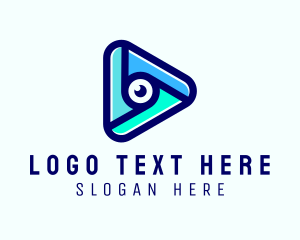 Triangular - Eye Media Play Button logo design