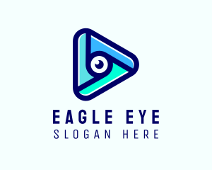 Eye Media Play Button logo design