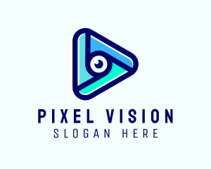 Eye Media Play Button logo design