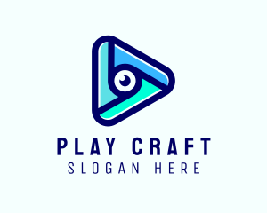 Eye Media Play Button logo design