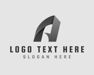 Grayscale - Origami Startup Letter A logo design