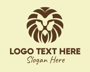 Lioness - Wild Brown Lion logo design