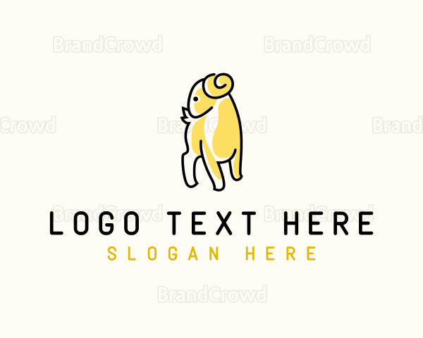 Cute Goat Animal Logo