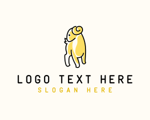 Cute Goat Animal Logo