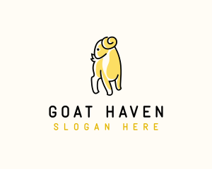 Goat - Cute Goat Animal logo design